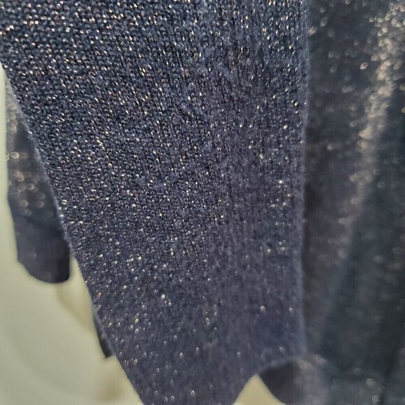 VERVE Ami Asymmetrical Hem Sheer Metallic Sweater Size M - Picture 3 of 8